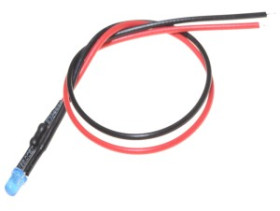 Dioda LED 3mm 12V niebieska z przewodem 20cm MAT