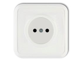 LIZA Gniazdo pojedyncze bez uziemienia biały GPT-1 KARLIK