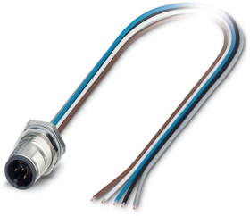 Panel plug, M12, 5 pole, strand connection, SPEEDCON locking, straight, 1240000