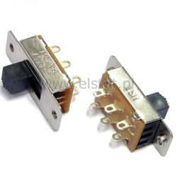 Przełącznik suwakowy 2-poz 2-tory 6p; gwint; 0-1