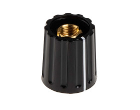 Pokrętło potencjometru oś: 6.4mm średnica: 14.7mm Zacisk śrubowy Plastik Czarny RS PRO