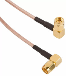 Coaxial cable, SMA plug (angled) to SMA plug (angled), 50 Ω, RG-316, grommet black, 914 mm, 135104-03-36.00