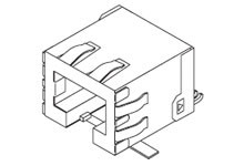 Złącze RJ45 Żeński Złącze RJ45 Montaż powierzchniowy Cat5e Molex, 90°, 8P8C-żyłowe