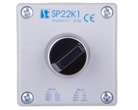 Kaseta sterownicza 1-otworowa pokrętło dwupołożeniowe IP65 przepust PG-G20W01 szara SP22K1\06-2