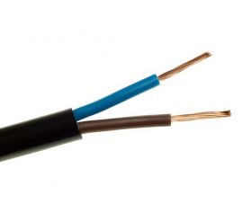 PrzewĂłd elektryczny 2x1 czarny okrÄgĹy H03VV-F (OMY) = 1 metr