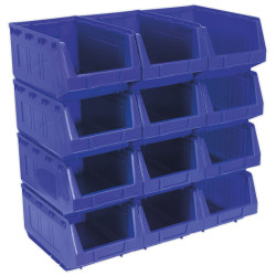 Sealey TPS412B Plastic Storage Bin 210 x 355 x 165mm - Blue Pack of 12