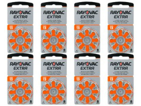 64 x baterie do aparatów słuchowych Rayovac Extra 13