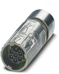 Plug, M17, 7 pole, crimp connection, ONECLICK quick locking system, straight, 1628991