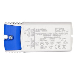 Transformator elektroniczny ETZ-70 0-70W 12V ZAMEL