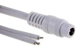 Przewód zasilania złącze A: Zasilanie DC 2,1 mm, złącze B: Bez zakończenia 1.8m 7 A Biały