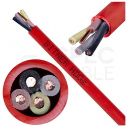 Kabel przeciwpożarowy silikonowy HDGs 4x1mm2 FE180 PH120 E90 czerwony 300/500V bezhalogenowy LSOH B2ca drut Bitner