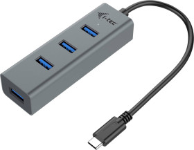 Hub USB 2.0 i 3.0 i-tec I-TEC USB C Metal HUB 4 Port passive szary