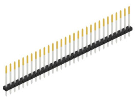 Pin header, 30 pole, pitch 2 mm, straight, black, SLY113930S