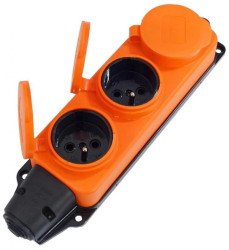Listwa /rozgałęźnik/ do przedłużacza 3‑gniazda z/u gumowe IP44 pomarańczowy AEI602233-L-O