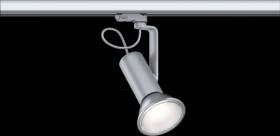 95409 ProRail3 rail spotlight Apol II, E27, max. 50 W, dimmable, chrom