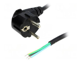 Kabel: 3x1mm2, CEE 7/7 (E/F) wtyk kątowy, 1,8m LT322 H05VV-F 3X1.0 1.8M BLK