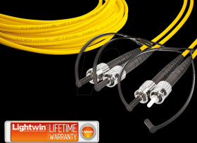 LDP-09 ST-ST 1.0 Duplex fibre optic patch cable, SM OS2, ST - ST, 1.0 m