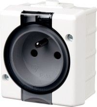 Gniazdo pojedyncze 2P+Z (klapka dymna)