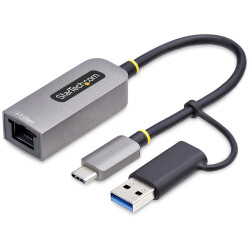 StarTech.com U2GA-USB-C-ETHERNET 2.5GbE USB-C to Ethernet Adapter with USB-A Co