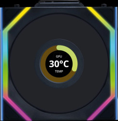 12RSLLCD1W1B Lian Li Wireless LCD fan, ARGB, PWM, Reverse, 120 mm, black