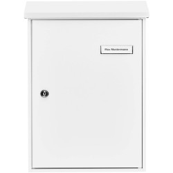 Burg W&#xE4;chter 61090 LETTER 5832 Steel Letterbox White C4 Slot 2 Keys