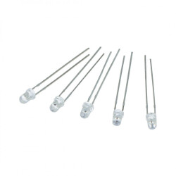 Dioda LED 3mm żółta clear - 5szt.