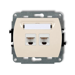TREND Gniazda komputerowe podwójne 2xRJ45, kat. 6, 8-stykowy beżowy 1GK-4