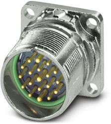 Surface-mounting plug, M23, 19 pole, crimp connection, standard/ONECLICK quick locking system, straight, 1629084
