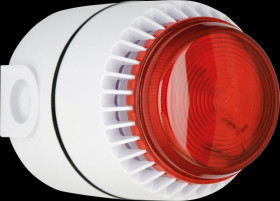 FLSVRLWD24SW Flashni, white, red lens, deep base, 24 V DC