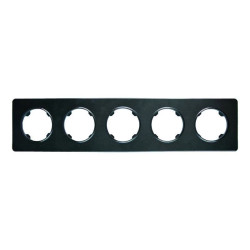 Ramka pięciokrotna, plastikowa, czarna, OVAL Electromalt, OVA1005B