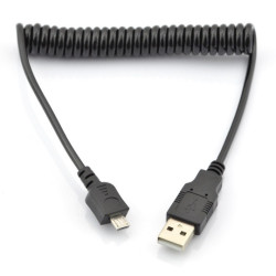 Przewód microUSB B - A spiralny Goobay - 1m