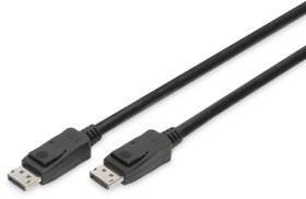 Connection cable, 3 m, black, DisplayPort 1.4 plug, straight to DisplayPort 1.4 plug, straight, AK-340106-030-S