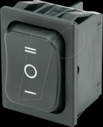 01839.1507-01 Rocker switch ON-OFF-ON, 2-pin, black