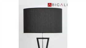 Abigali Lampa Podłogowa Sand Glass Czarna, Abigali-Fsg-B-E27