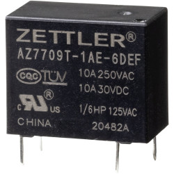 Zettler Electronics AZ7709T-1AE-6DEF Power Relay 6V DC 10A 1pc