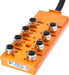Rozdzielacz, 30x152x60mm, 10-30V DC, 8x M12 5pin, Stały rozdzielacz kablowy / podłączona linia magistralna, VK001016