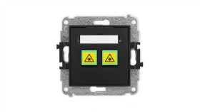 Icon Mechanizm Gniazda Światłowodowego/Optycznego Podwójnego Czarny Mat 12Igop-2