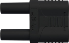 Jumper, pitch 19 mm, 1 kV, 32 A, nickel-plated, black, SKURZ 6100 / 19-4 IG 2MB NI / SW