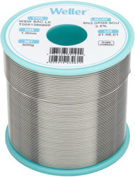 Solder, lead-free, SAC (Sn3.0Ag0.5Cu3.5%), Ø 1 mm, 500 g, WSW SAC L0 1MM 500G