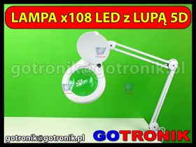 Lampa z lupą 5D 108 LED przykręcana do blatu