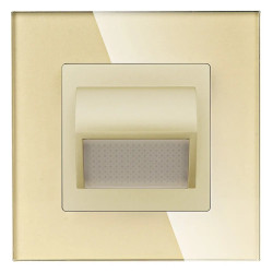 Lampka schodowa LED 230V 1W - szklana ramka - złoty - Tawoia Glass