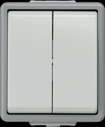 Surface mounted moist room series switch, gray, 250 V (AC), 10 A, IP44, 5TA4705