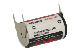 Bateria; litowa; ER14250 PFR; 3,6V; 1200mAh; fi 14,3X25mm; do druku; 3 piny; Eve Battery; ER14250-1L