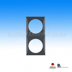 Berker Abdeckrahmen 2fach, schwarz glänzend