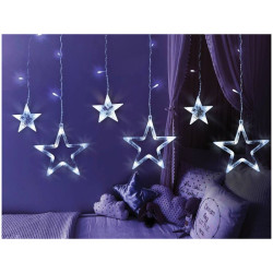 Kurtyna świetlna LED Gwiazdki dekoracyjna, zimna biała, 138LED