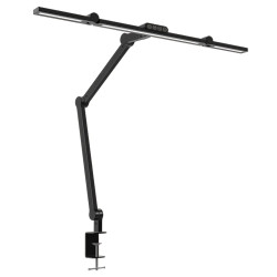 Lampa biurkowa LED - profesjonalna z regulacją barwy i jasności - liniowa 72cm - 2 ramiona - 1380lm - czarna - FDDL03