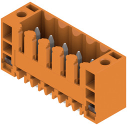 Pin header, 5 pole, pitch 3.5 mm, straight, orange, 1607530000