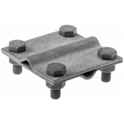 Złącze krzyżowe odgromowe DUŻE (65x65mm, dwie płytki, 4xM8) ocynk ogniowy drut bednarka Pawbol