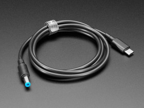 Adafruit USB Type C 3.1 PD to 5.5mm Barrel Jack Cable - 12V 5A Output