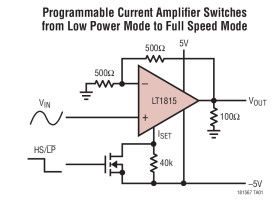 Quad 220MHz, 1500V/µs Operational Amplifiers with Programmable Supply Current